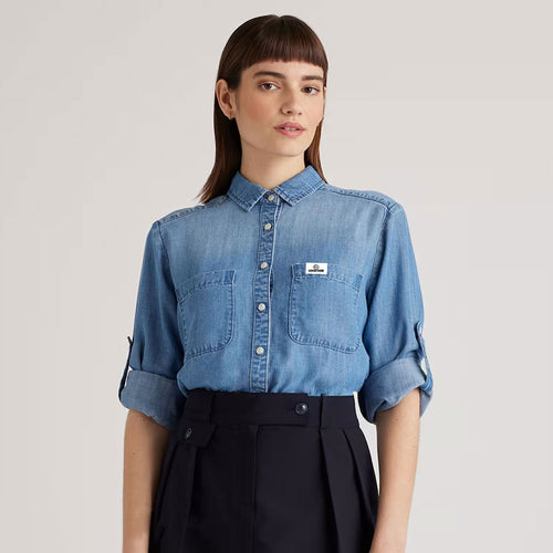 Chambray Tencel Long Sleeve Shirt